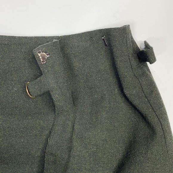 Vintage Worthington Long Green Wrap Tassel Striped Wool Blend Skirt Size 6 - Picture 5 of 6